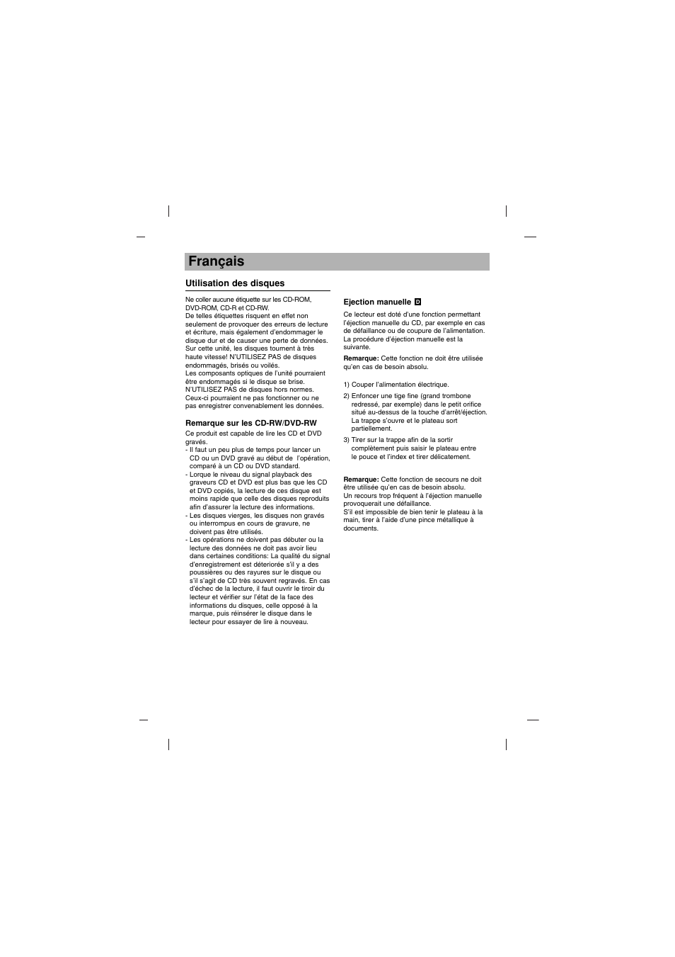 Français | LG GDR-H30N User Manual | Page 13 / 16