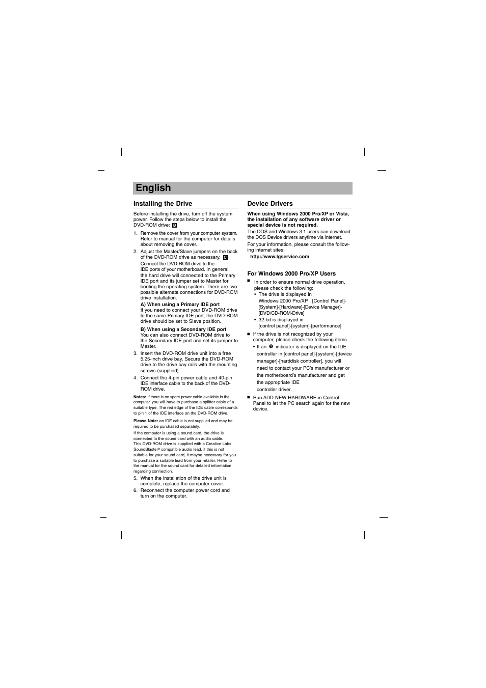 English | LG GDR-H30N User Manual | Page 3 / 16