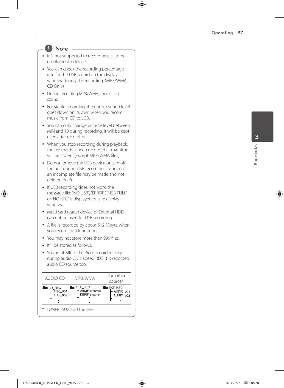 LG CM9940 User Manual | Page 37 / 44