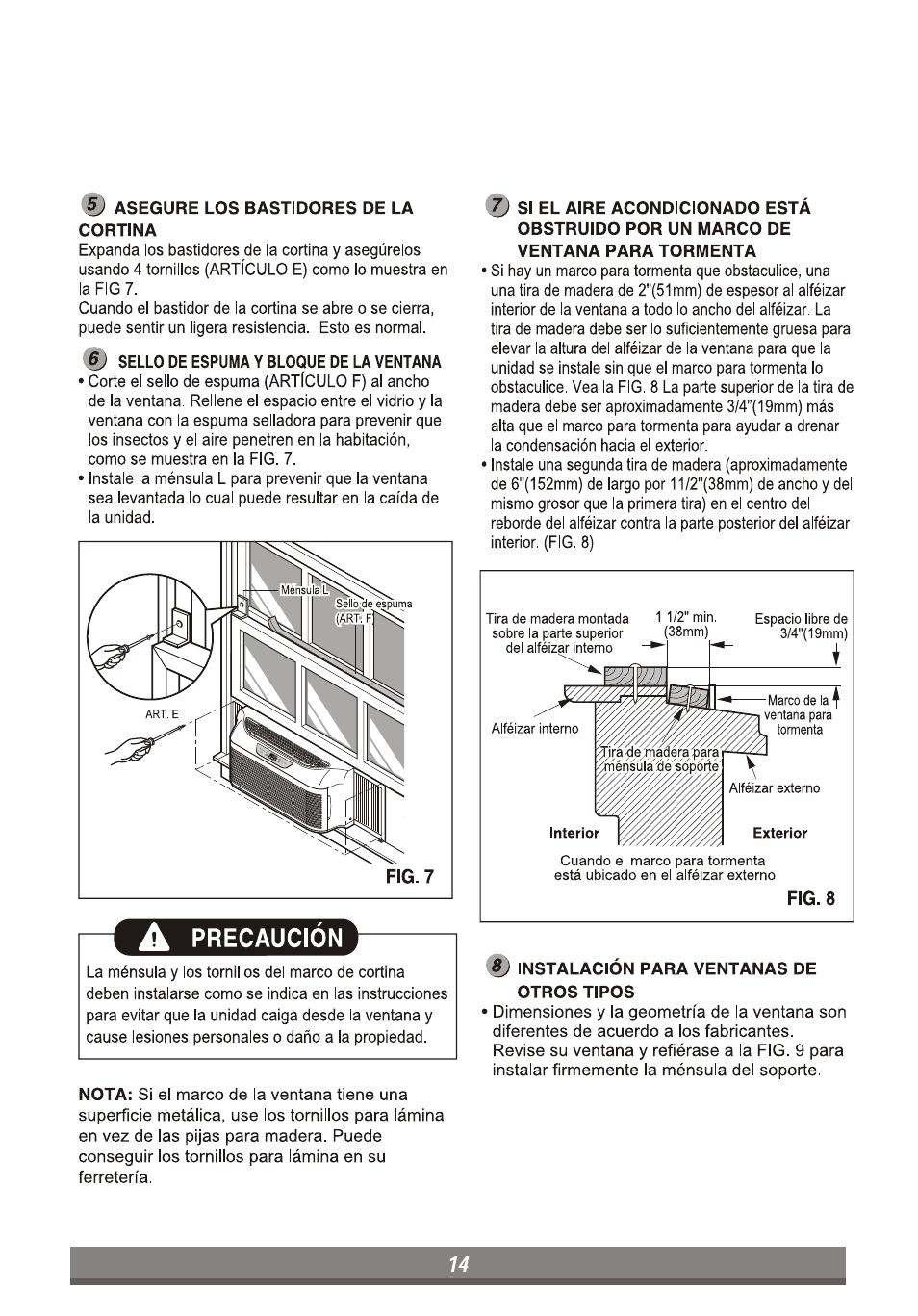 A precaución | LG LP6011ER User Manual | Page 32 / 39