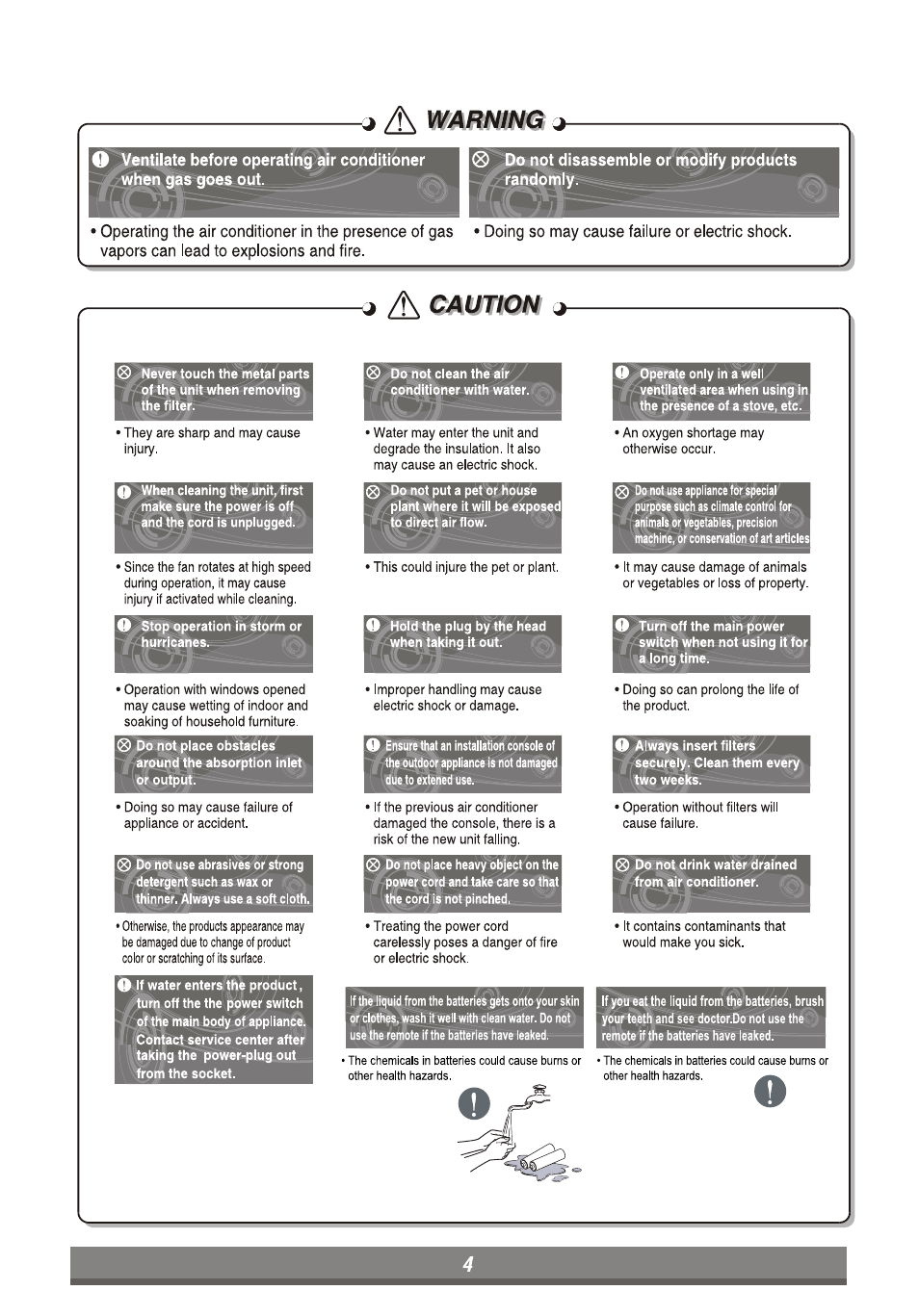 Warning, J ^ caution j | LG LP6011ER User Manual | Page 4 / 39