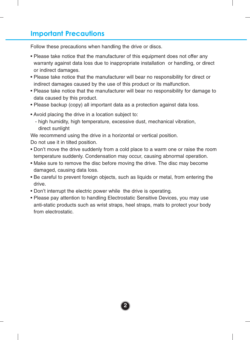 Important precautions | LG UH12LS28 User Manual | Page 5 / 15