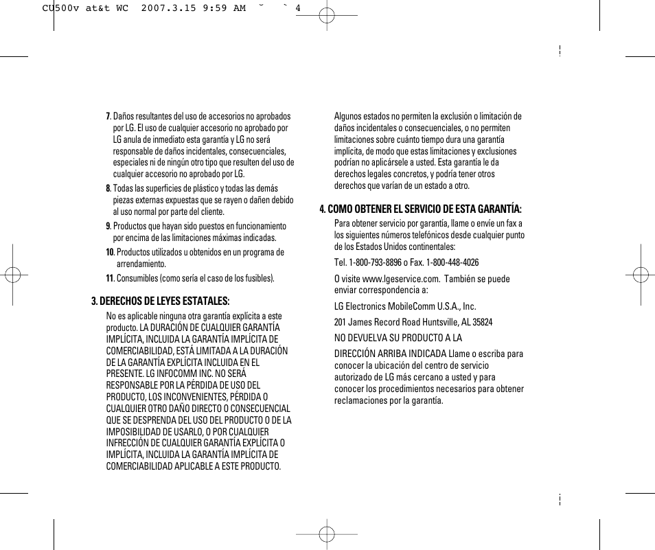 LG CU500V User Manual | Page 118 / 230