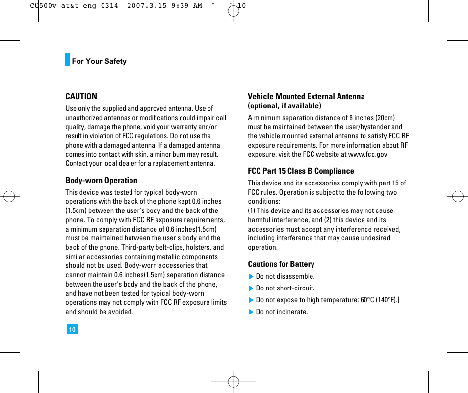 LG CU500V User Manual | Page 14 / 230