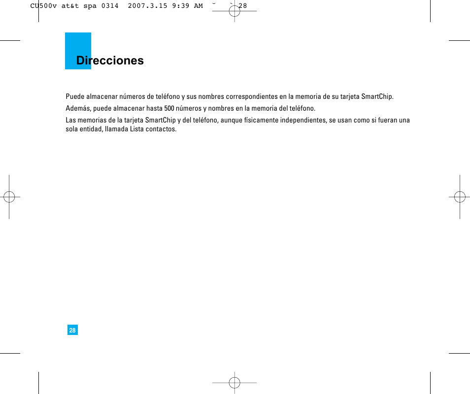 Direcciones | LG CU500V User Manual | Page 146 / 230