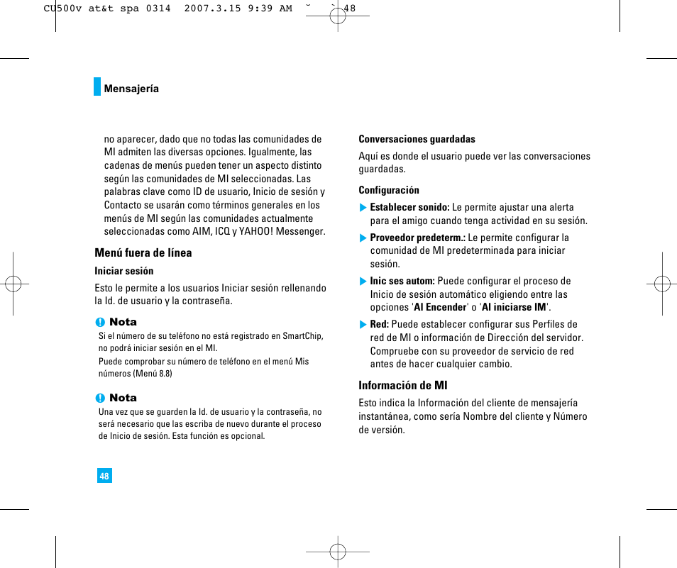 LG CU500V User Manual | Page 166 / 230