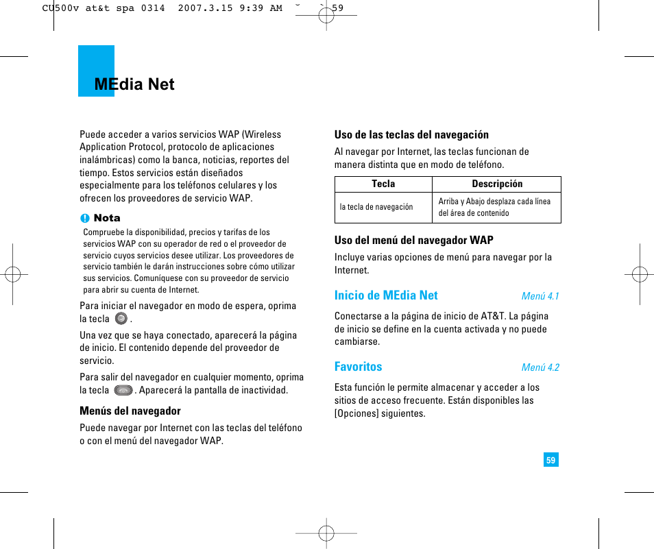 Media net | LG CU500V User Manual | Page 177 / 230