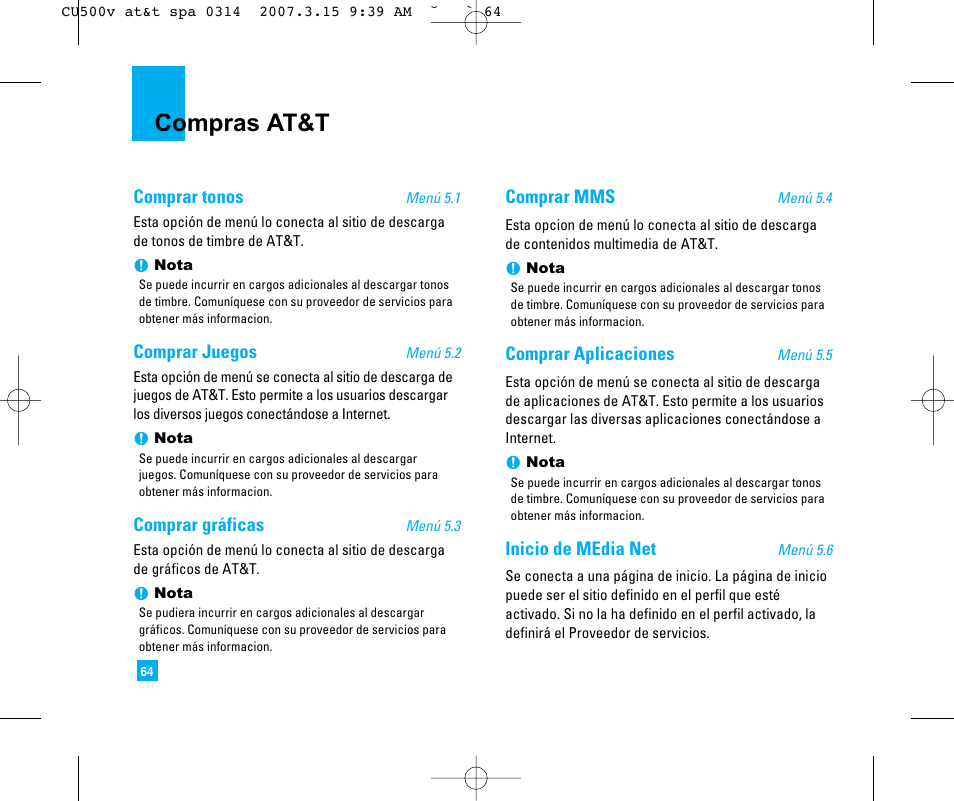 Compras at&t | LG CU500V User Manual | Page 182 / 230