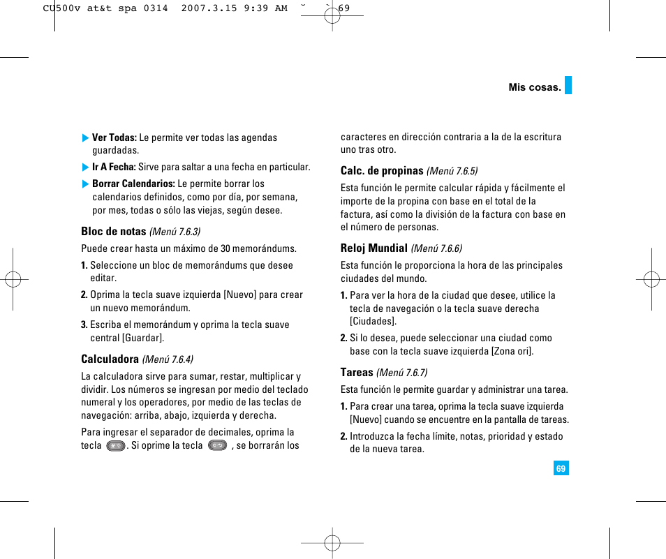 LG CU500V User Manual | Page 187 / 230