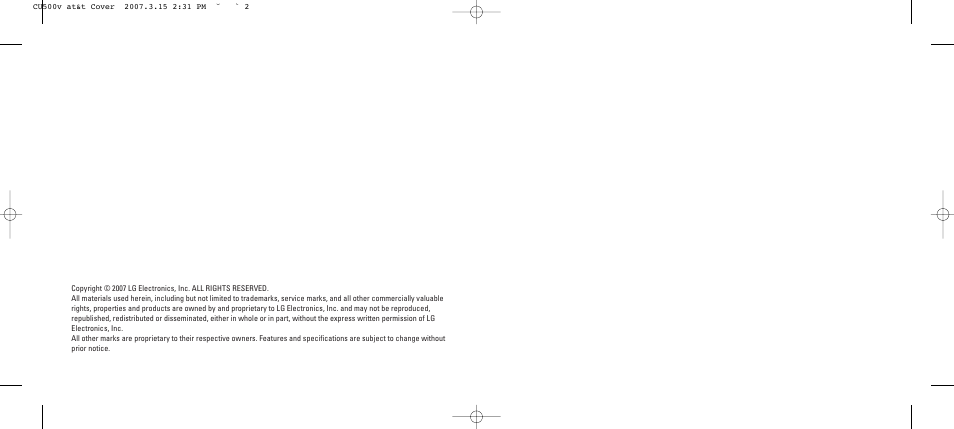 LG CU500V User Manual | Page 2 / 230