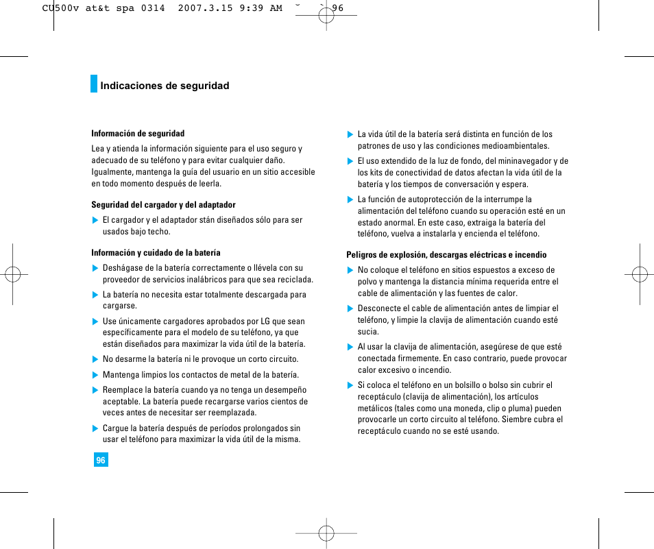 LG CU500V User Manual | Page 214 / 230