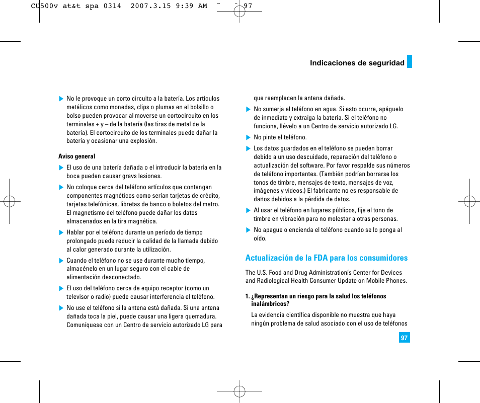 LG CU500V User Manual | Page 215 / 230