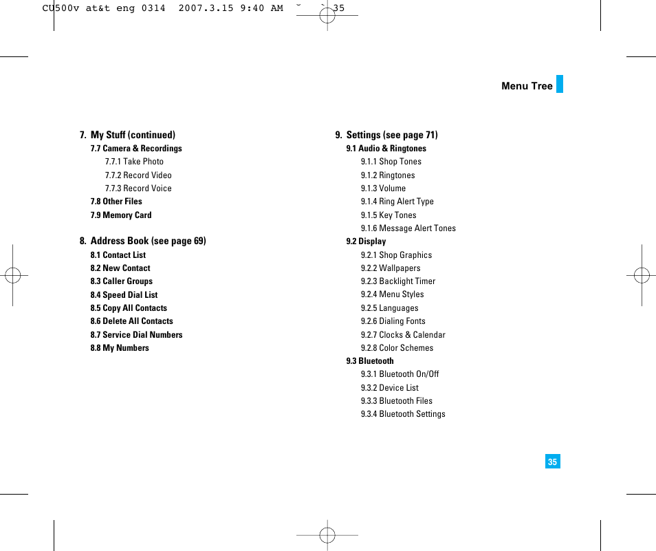 LG CU500V User Manual | Page 39 / 230