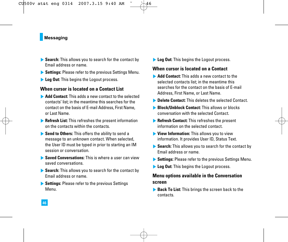 LG CU500V User Manual | Page 50 / 230