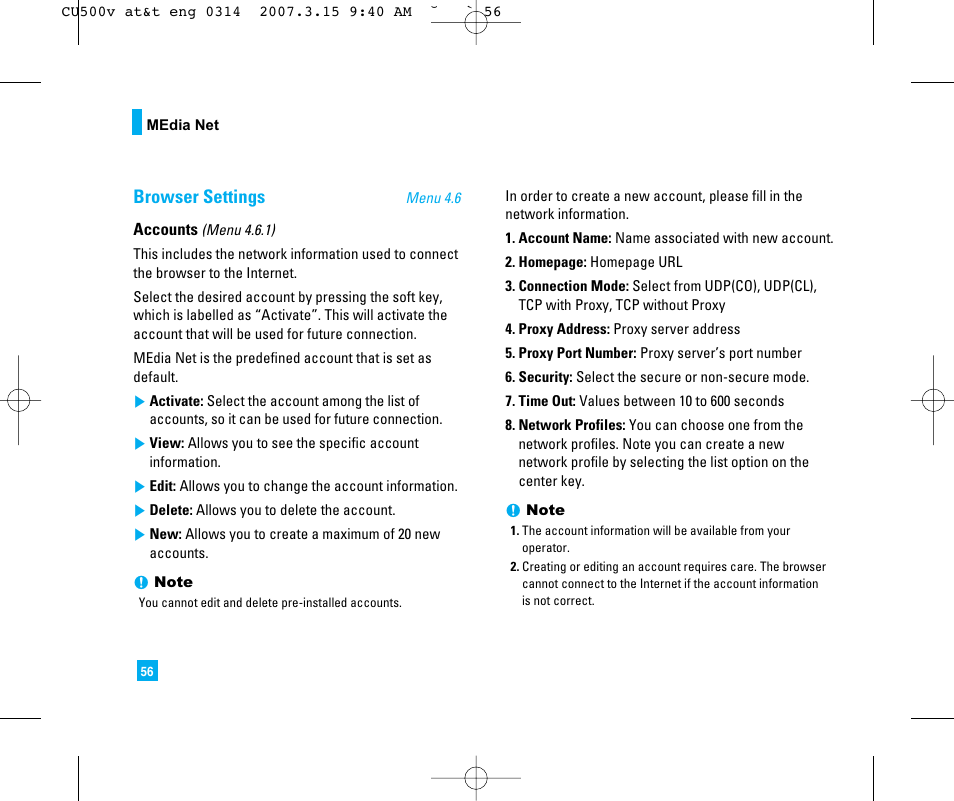 Browser settings | LG CU500V User Manual | Page 60 / 230