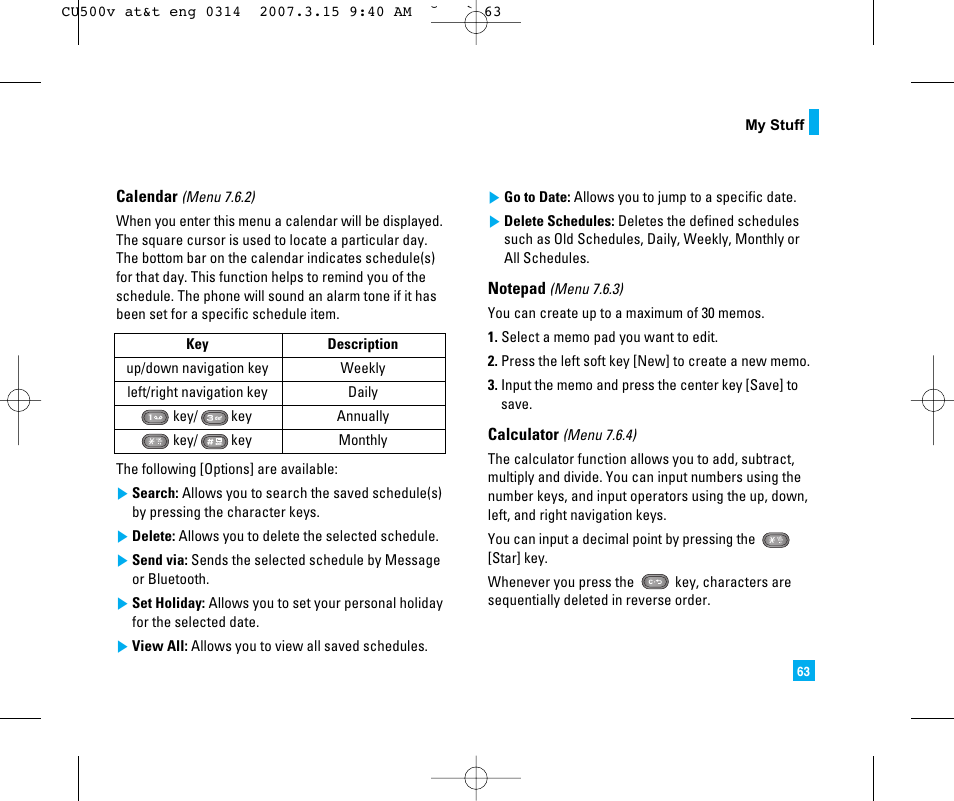 LG CU500V User Manual | Page 67 / 230