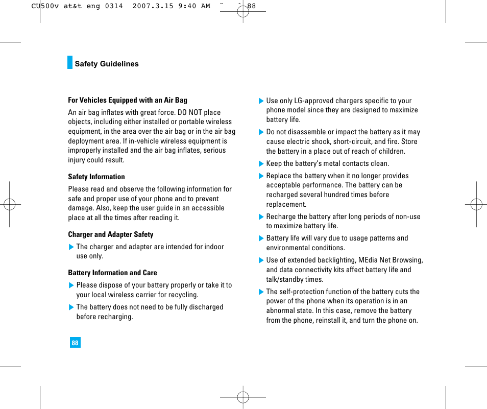 LG CU500V User Manual | Page 92 / 230