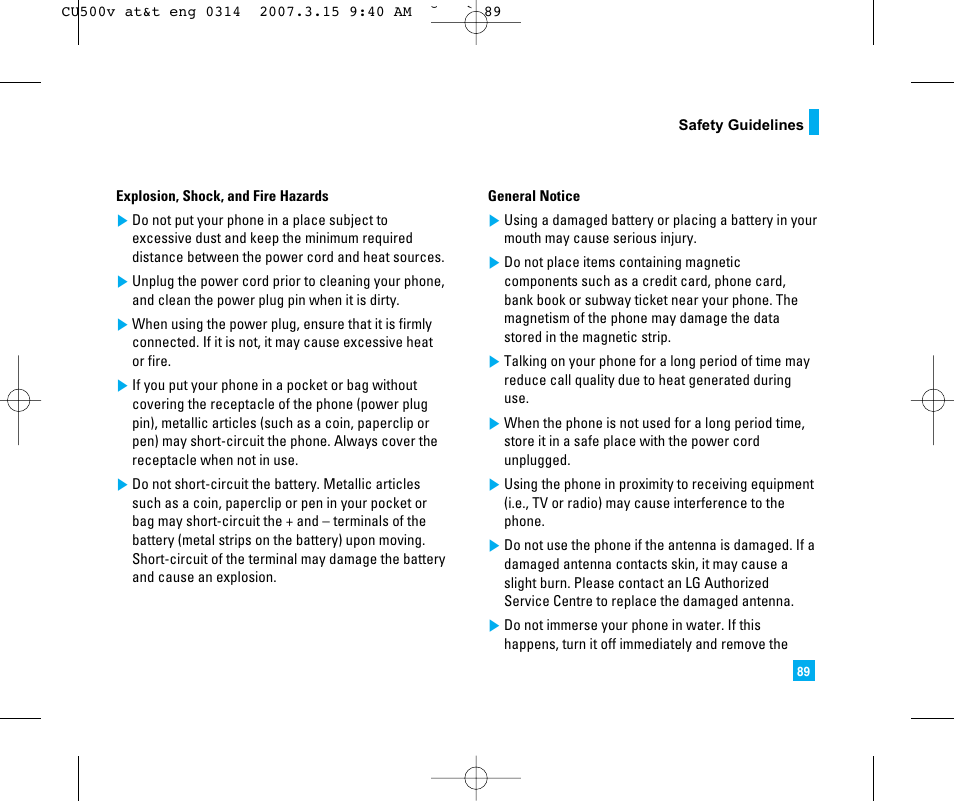 LG CU500V User Manual | Page 93 / 230