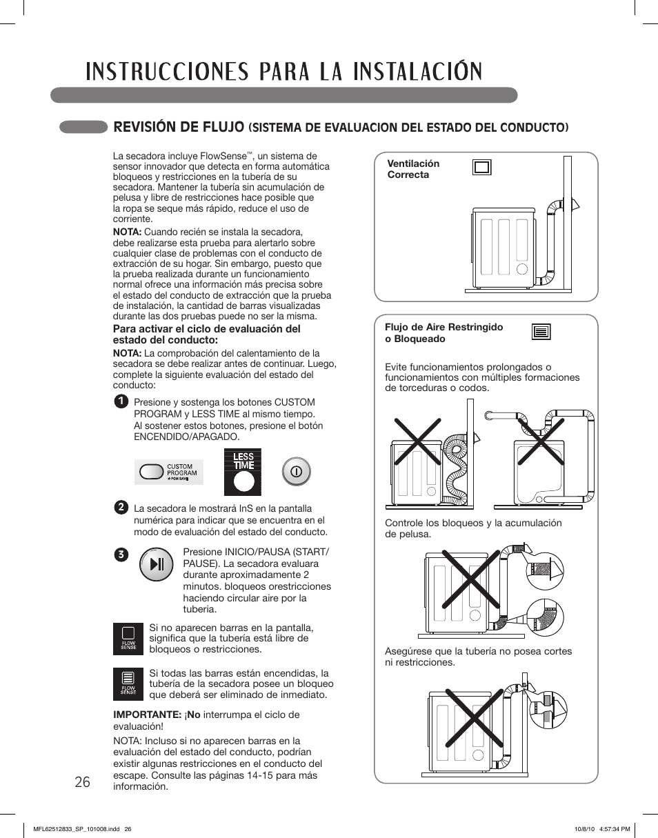 Revisión de flujo | LG DLEX3360W User Manual | Page 74 / 148