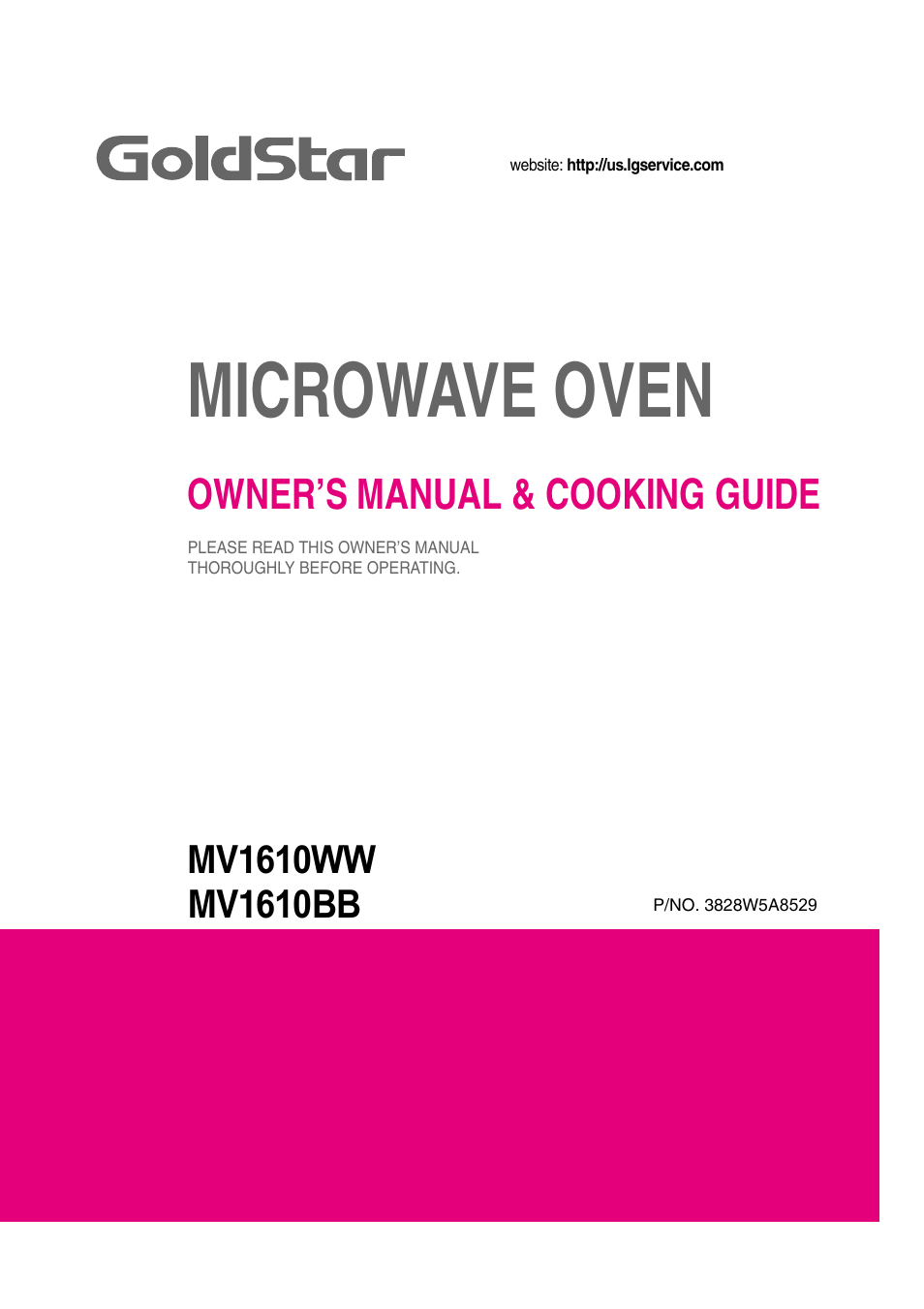 LG MV1610WW User Manual | 28 pages