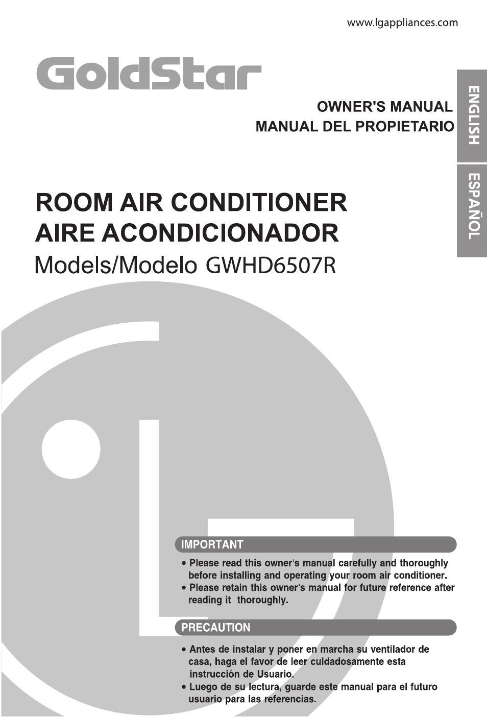 LG GWHD6500R User Manual | 47 pages
