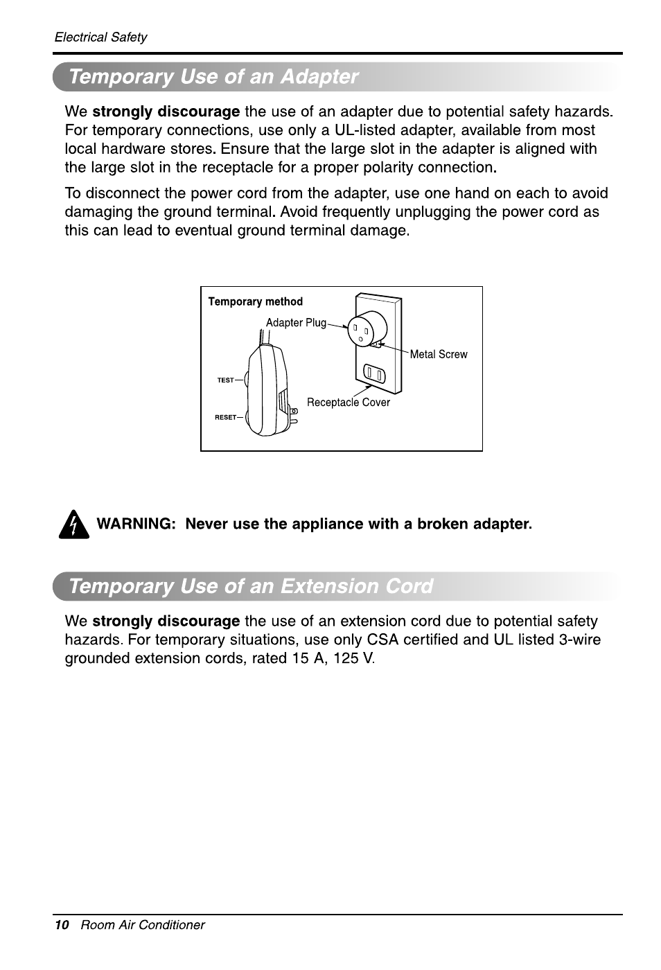 LG GWHD6500R User Manual | Page 10 / 47