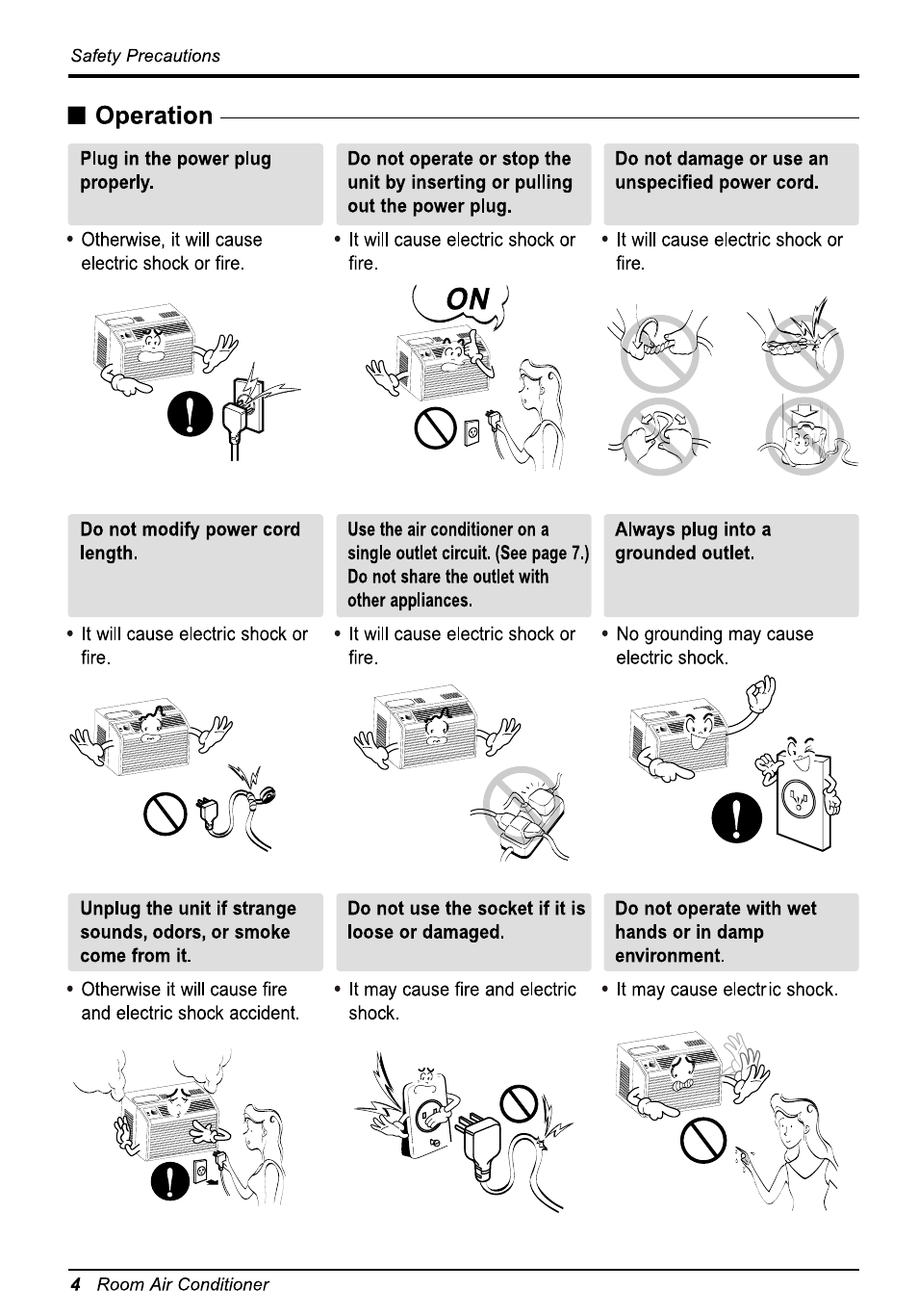 Operation | LG WG5005R User Manual | Page 4 / 44