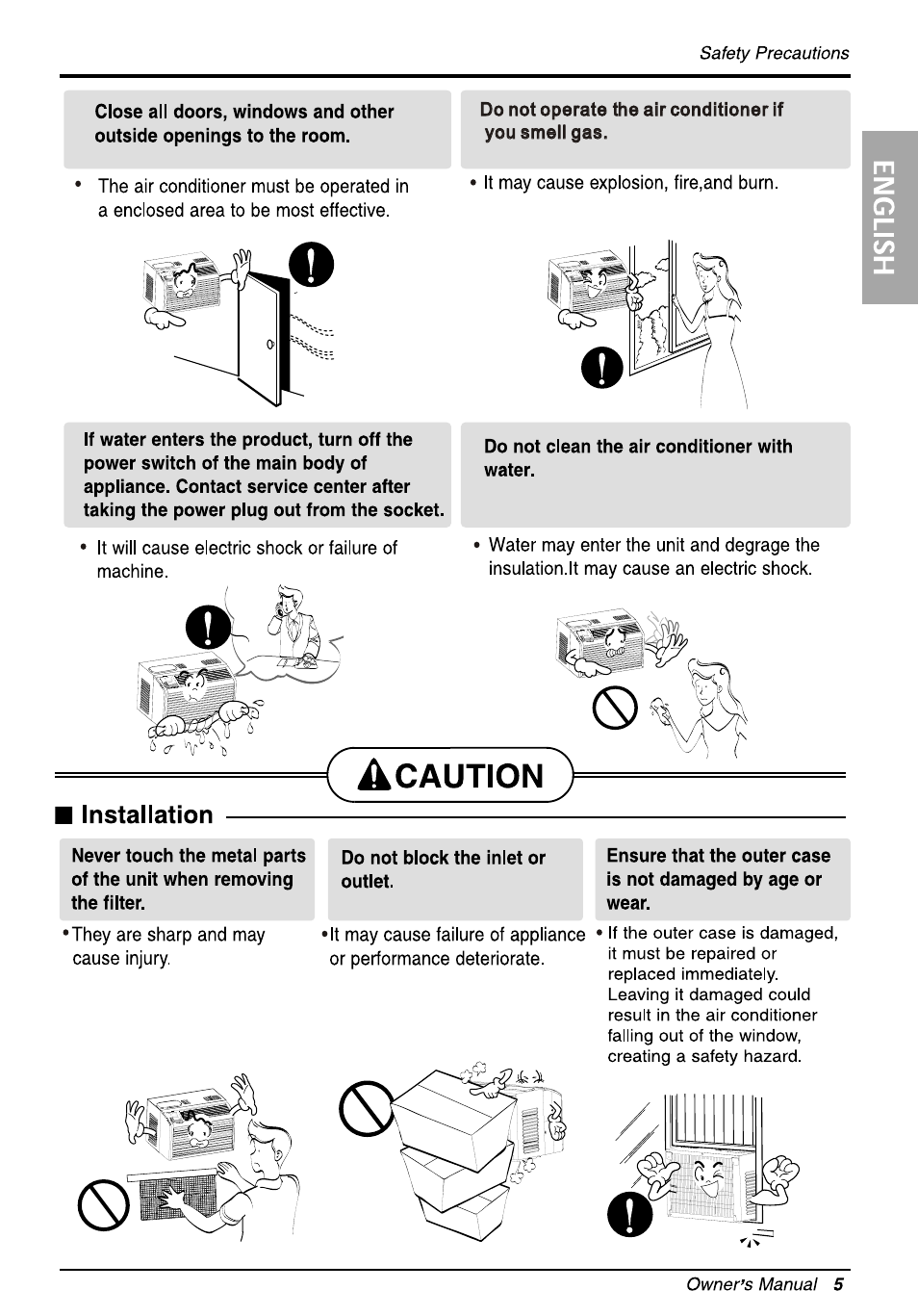 Installation, Caution | LG WG5005R User Manual | Page 5 / 44