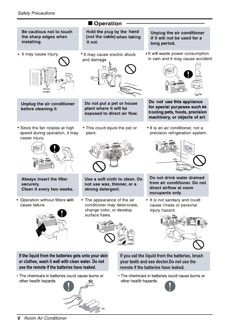 Operation | LG WG5005R User Manual | Page 6 / 44