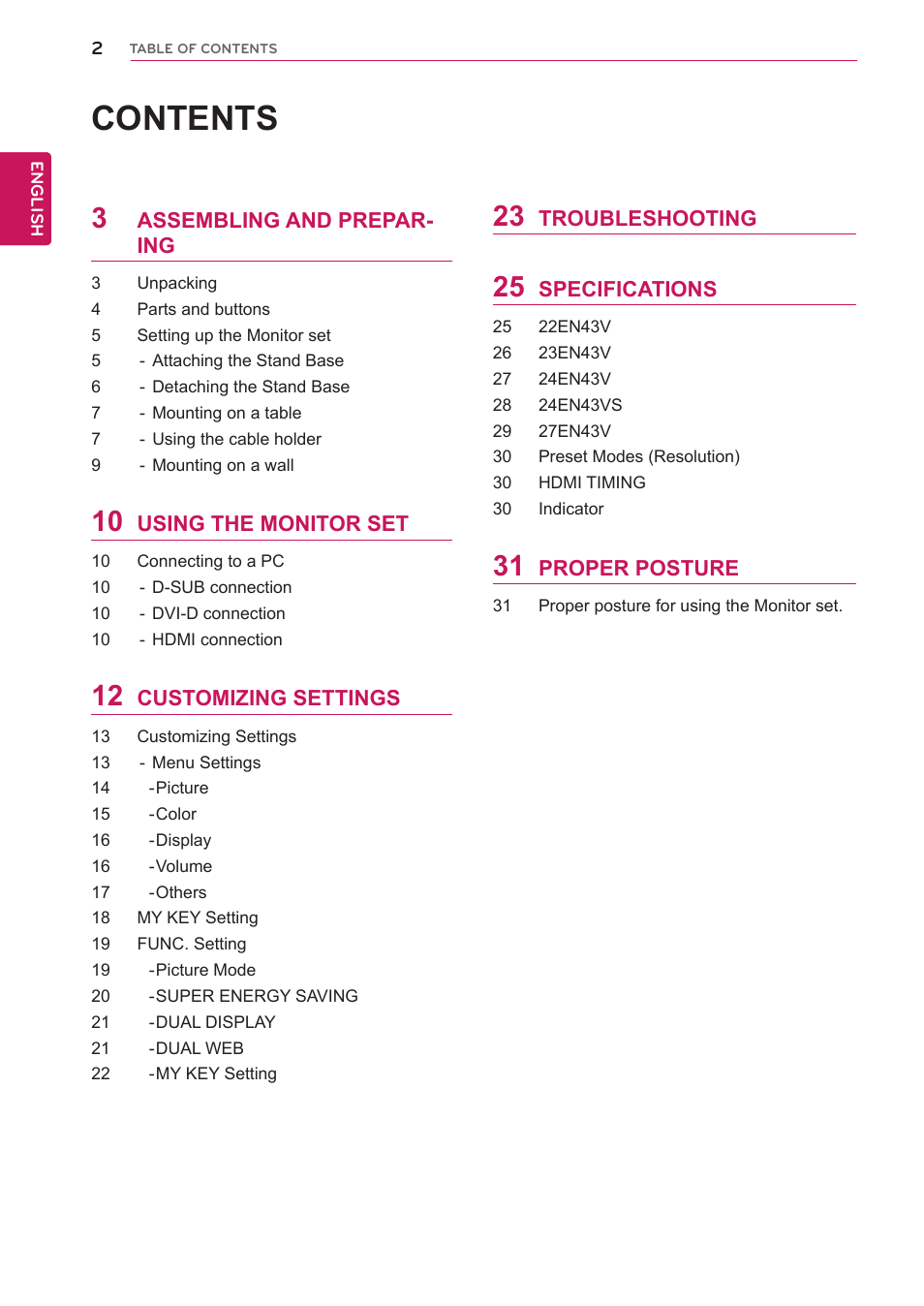LG 27EN43V-B User Manual | Page 2 / 32