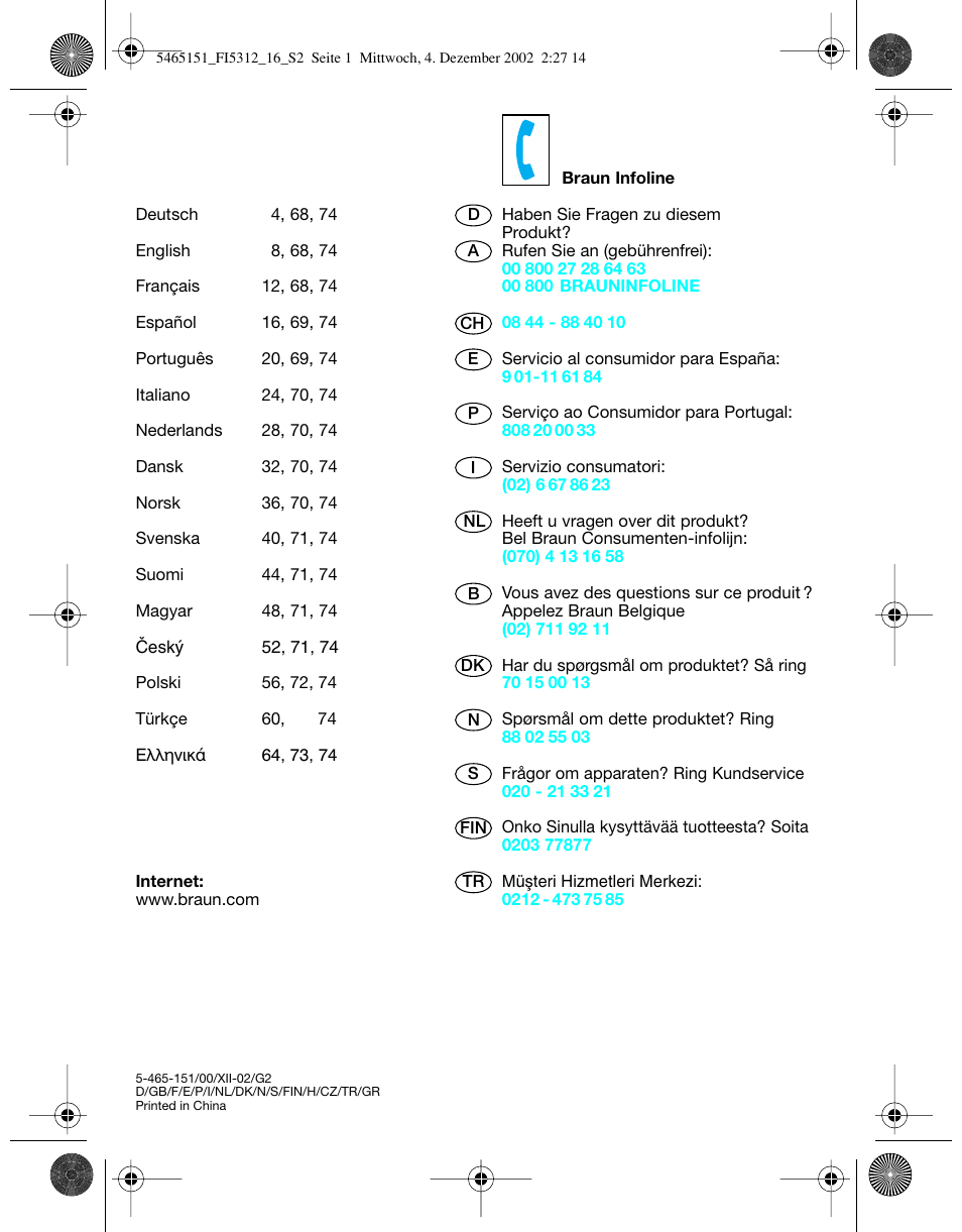 Braun 5314 User Manual | Page 2 / 76