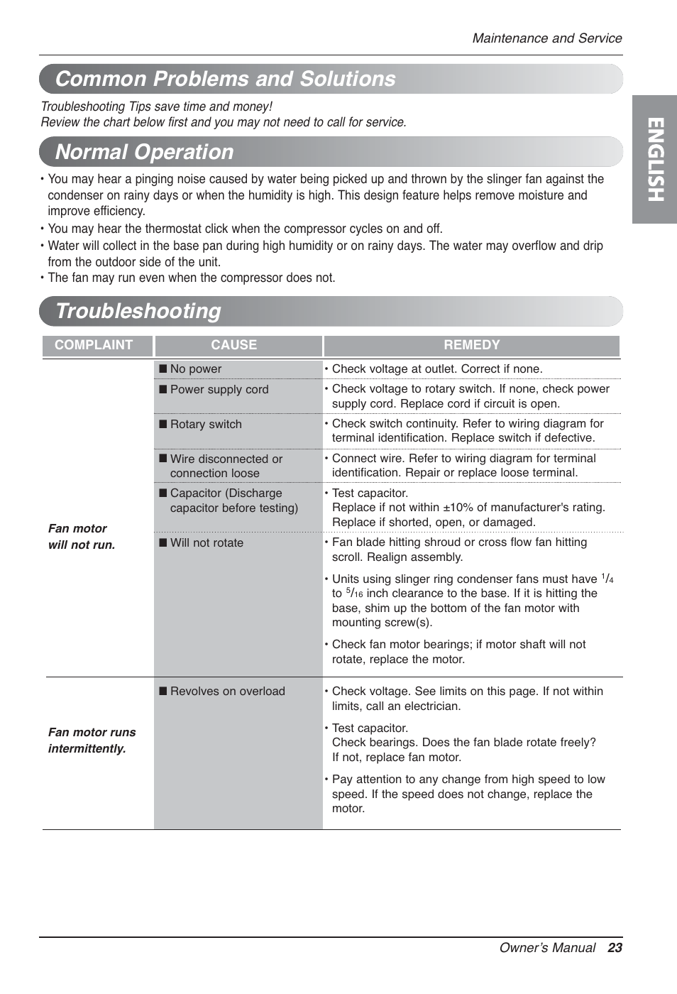 English | LG LP090CED User Manual | Page 23 / 27