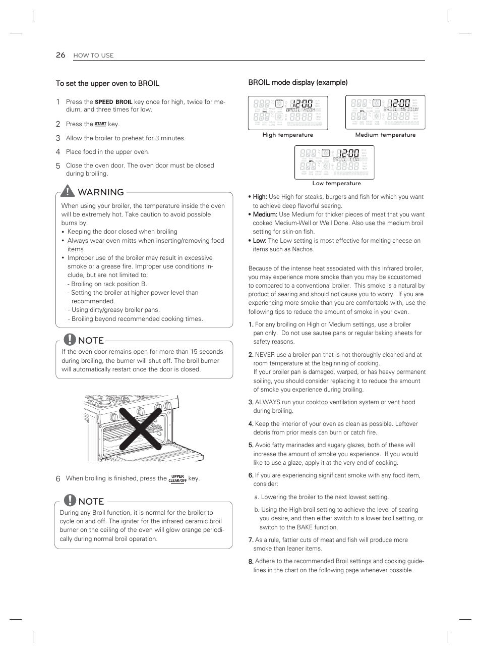 Warning | LG LDG3017ST User Manual | Page 27 / 93