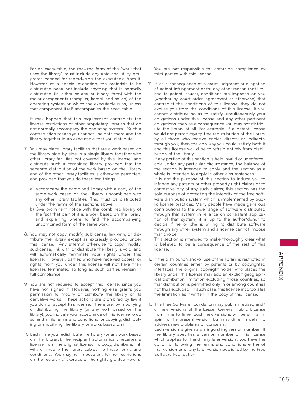 Ap p en d ix | LG 37LD452C User Manual | Page 165 / 172