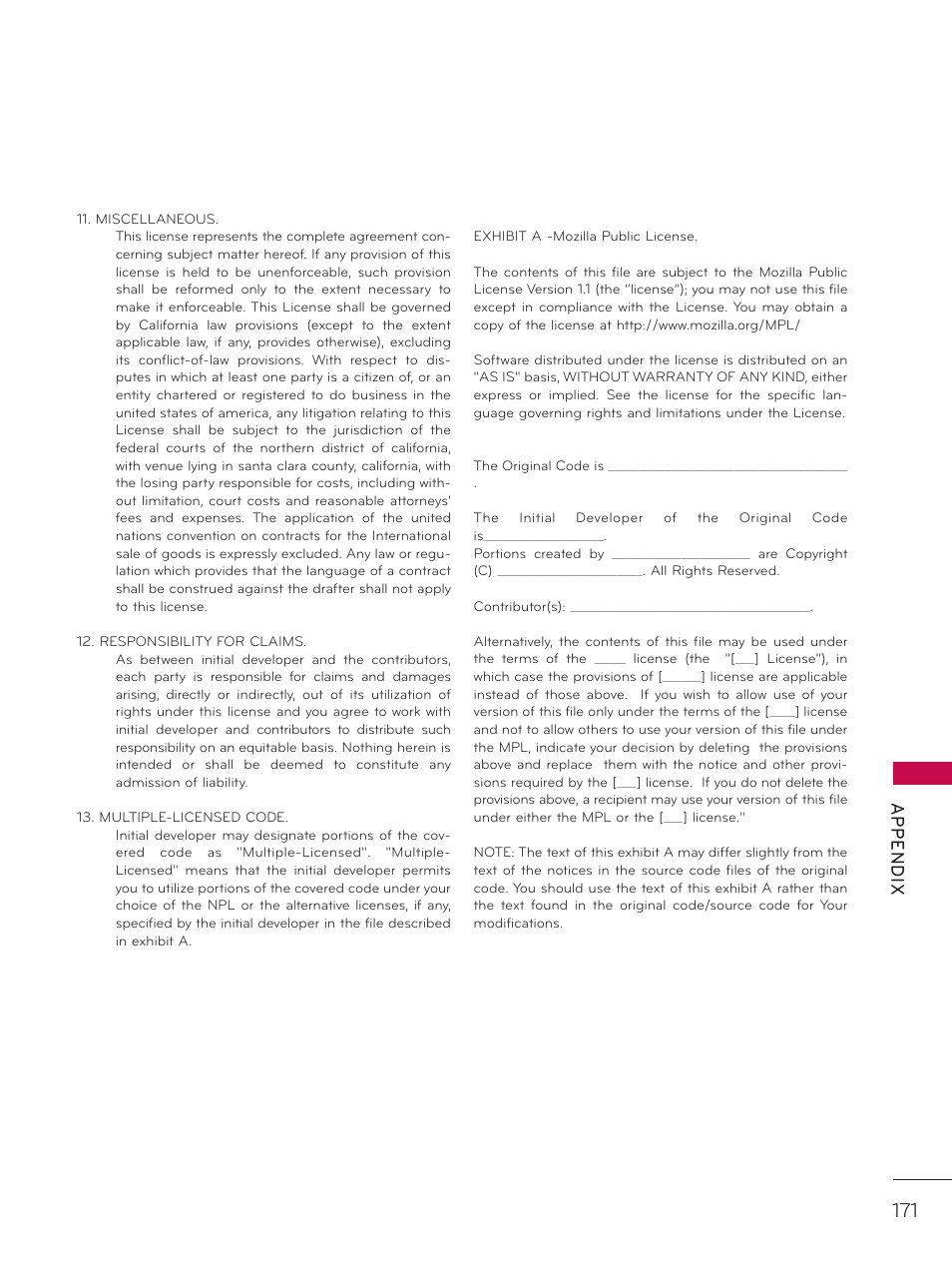 LG 37LD452C User Manual | Page 171 / 172