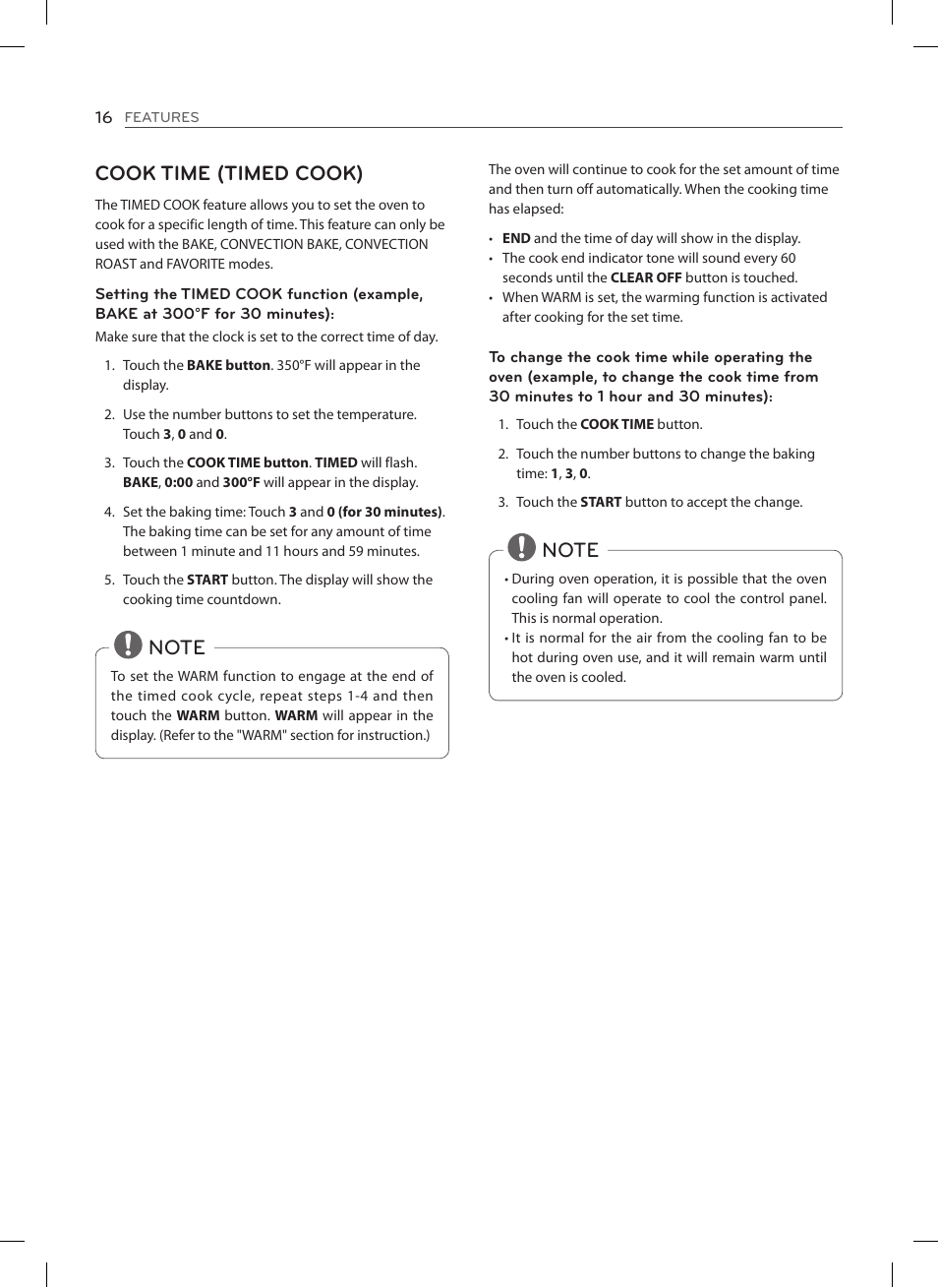Cook time (timed cook) | LG LSE3092ST User Manual | Page 16 / 92