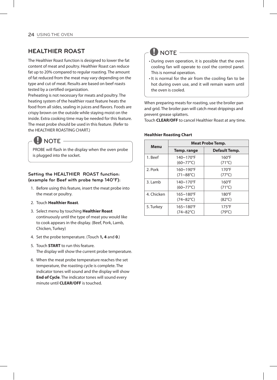 Healthier roast | LG LSE3092ST User Manual | Page 24 / 92