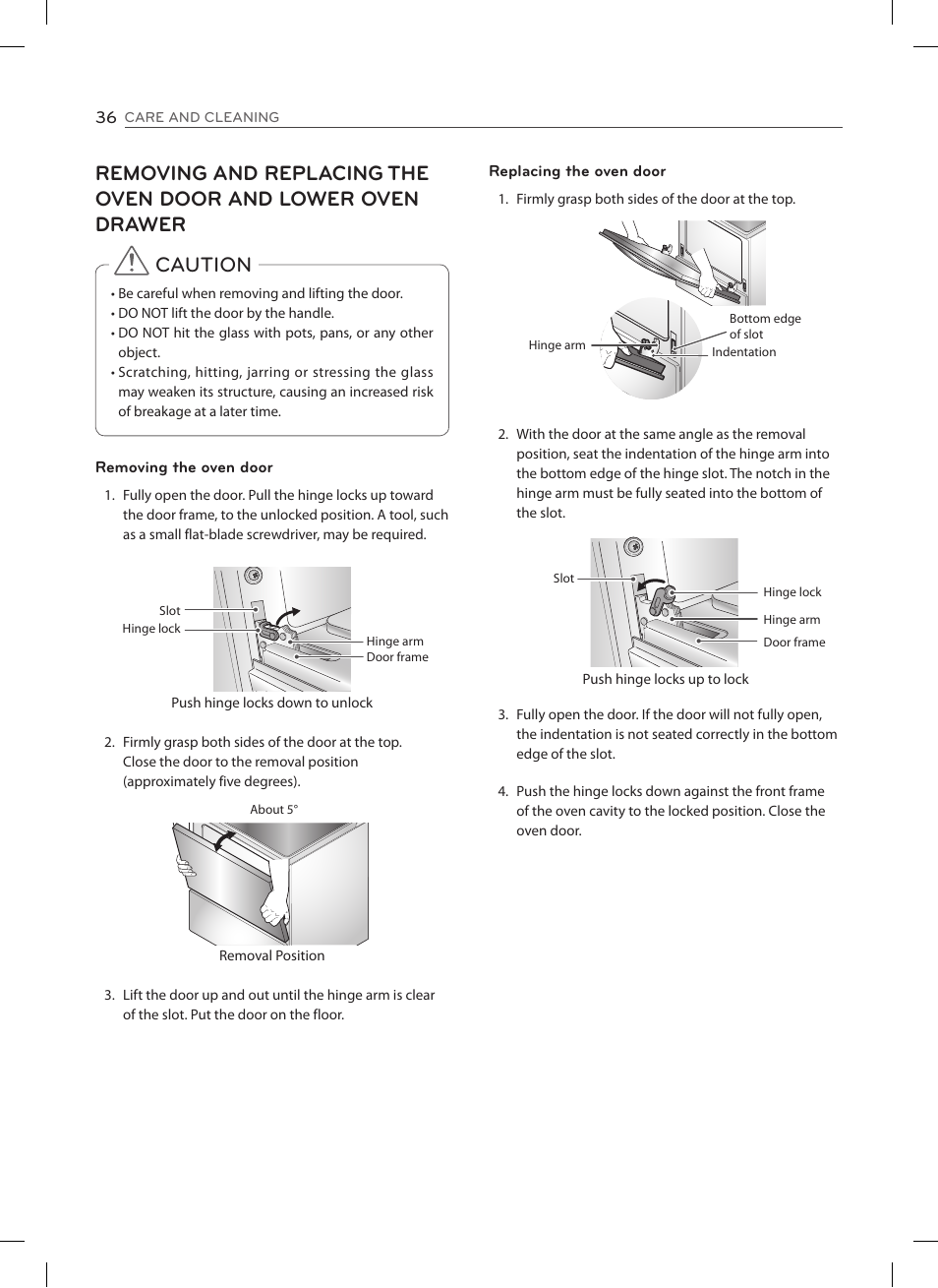 Caution | LG LSE3092ST User Manual | Page 36 / 92
