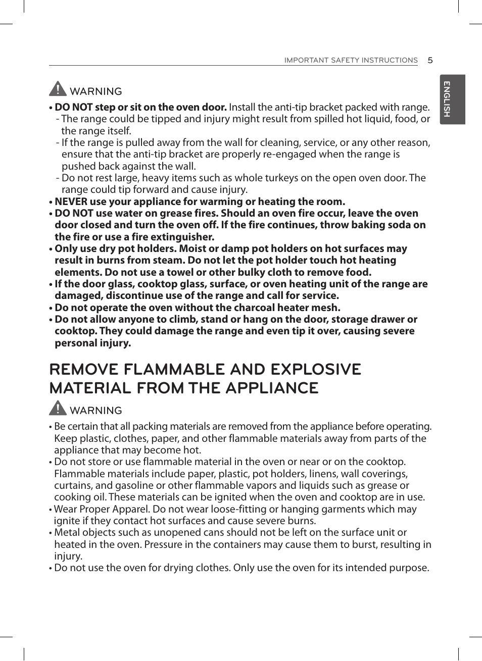 LG LSE3092ST User Manual | Page 5 / 92