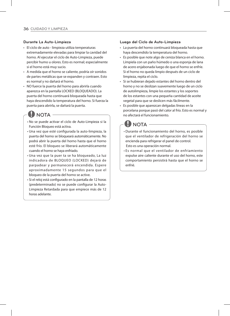 Nota | LG LSE3092ST User Manual | Page 80 / 92
