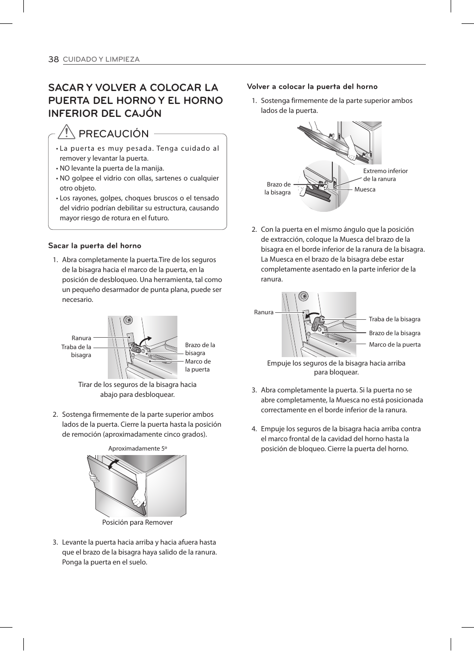 Precaución | LG LSE3092ST User Manual | Page 82 / 92