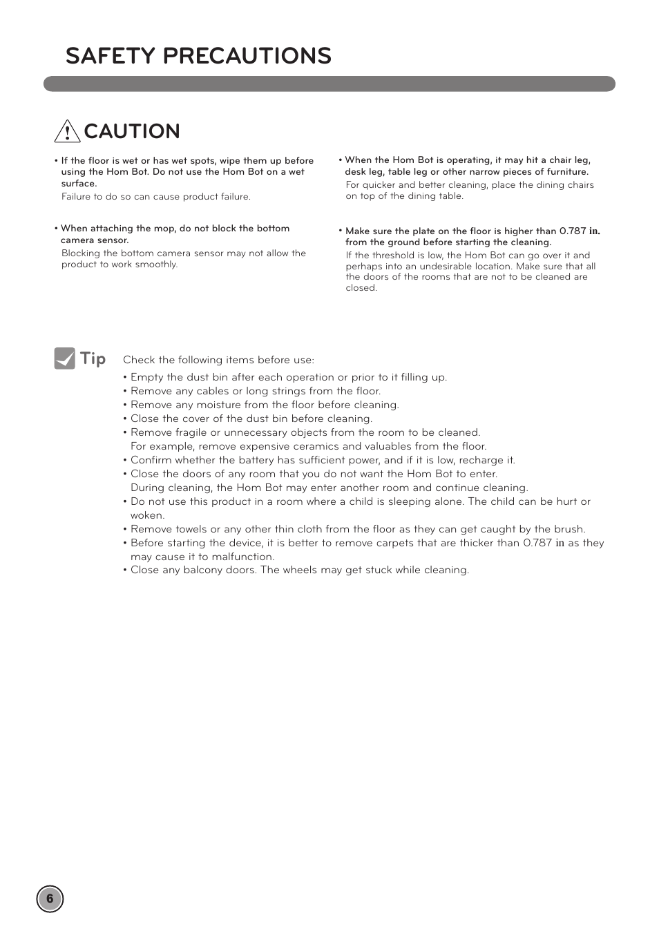 Safety precautions, Caution | LG LRV790R User Manual | Page 8 / 48