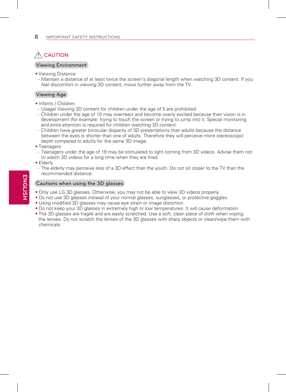 8english | LG 55UB8500 User Manual | Page 8 / 40