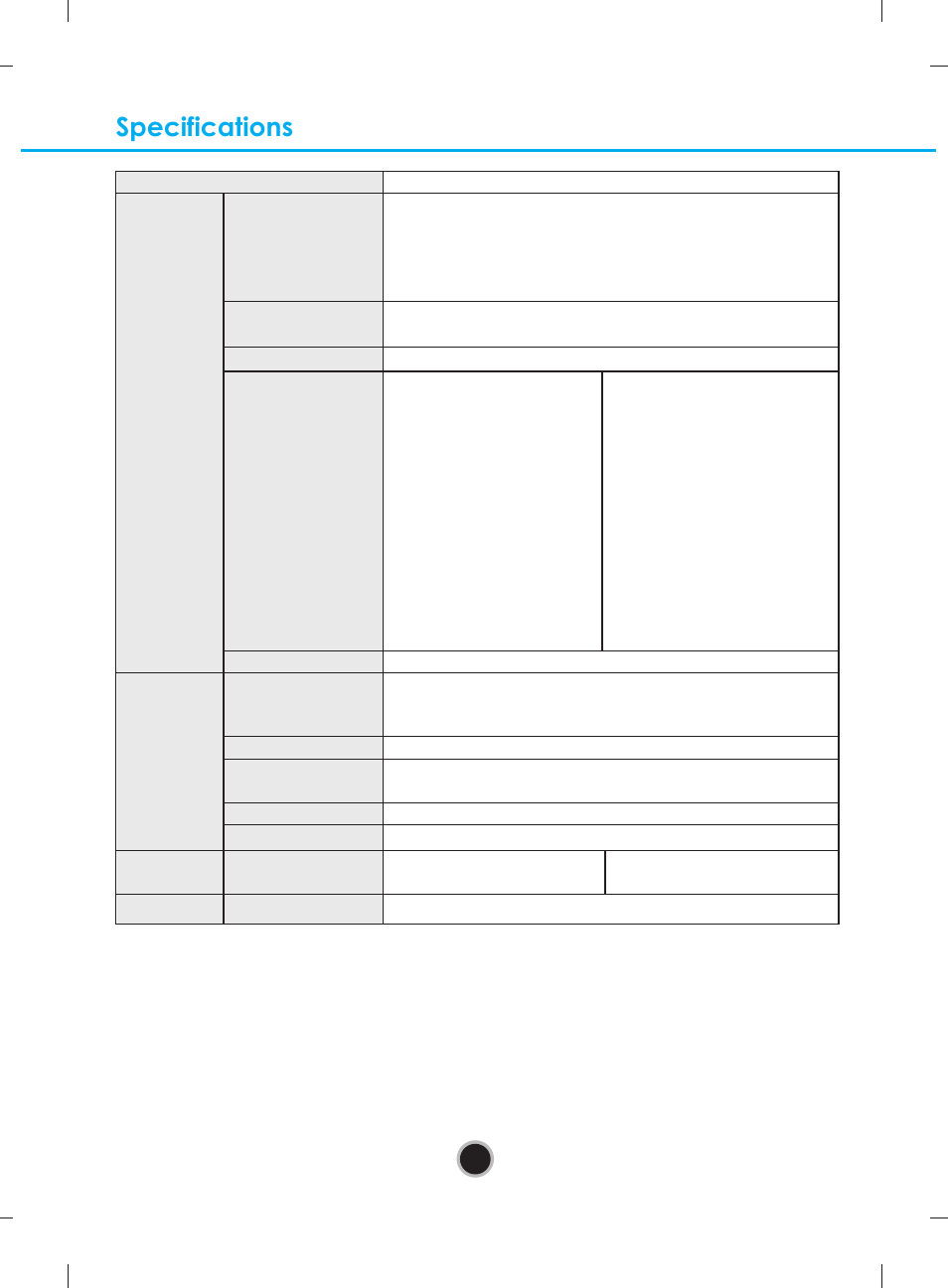 Specifications | LG UH08LS10 User Manual | Page 13 / 15