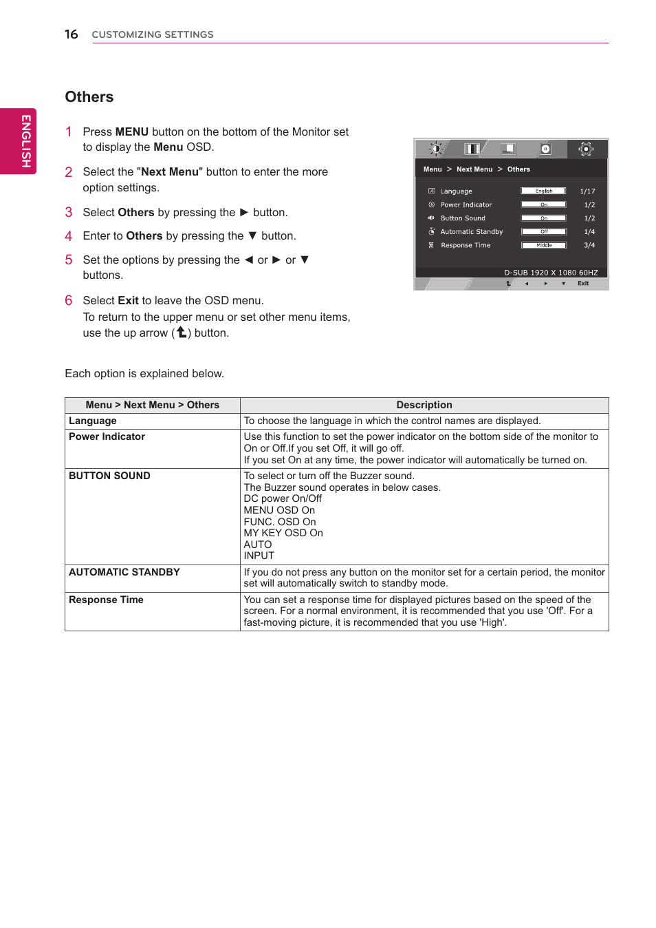 Others | LG 27EA73LM-P User Manual | Page 16 / 28