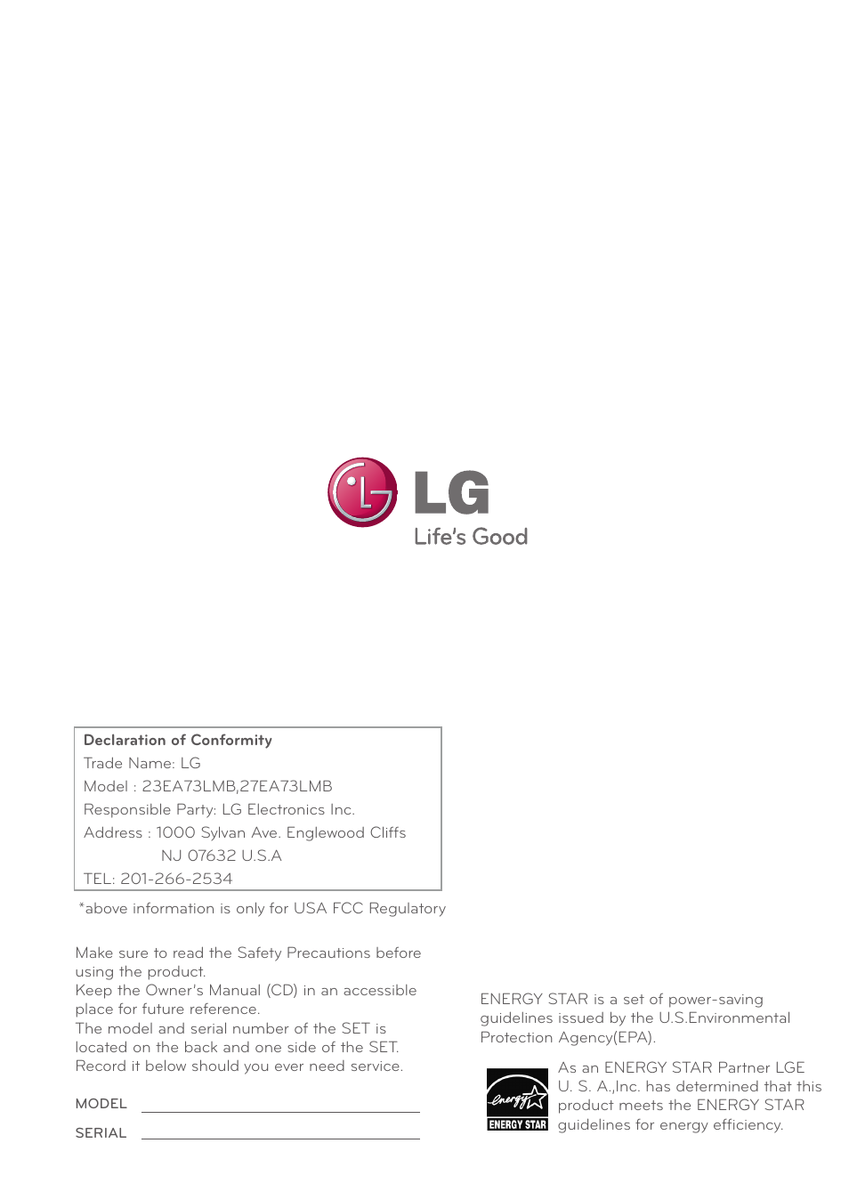 LG 27EA73LM-P User Manual | Page 28 / 28