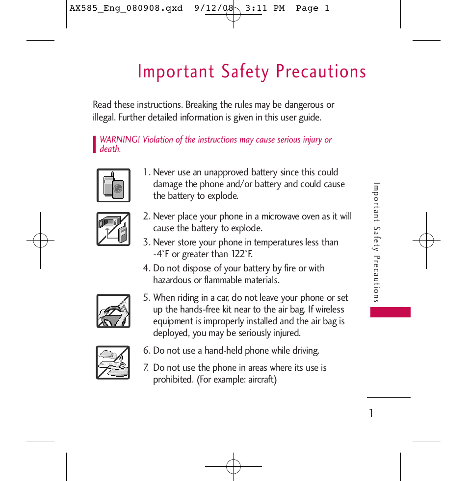 LG LGAX585 User Manual | 119 pages