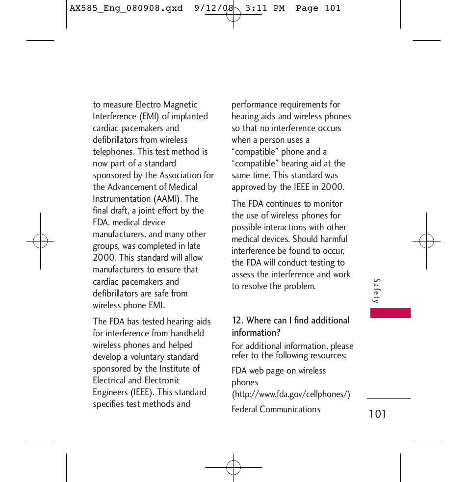 LG LGAX585 User Manual | Page 101 / 119