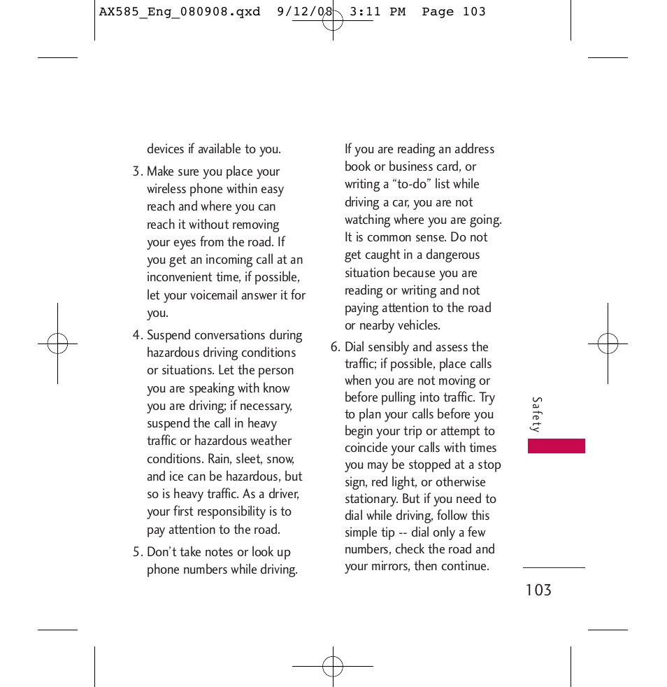 LG LGAX585 User Manual | Page 103 / 119