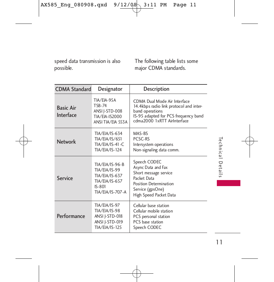 LG LGAX585 User Manual | Page 11 / 119